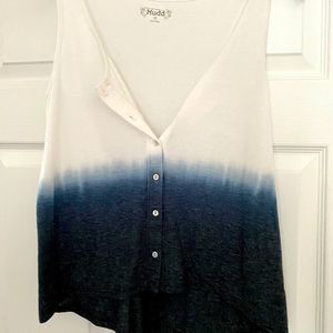 Ombré button tank top